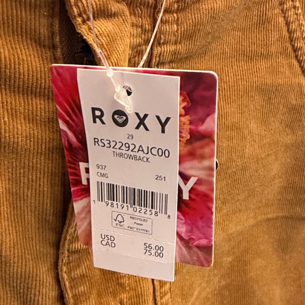 Roxy Women's Tan Corduroy Jean Shorts - Picture 3 of 6